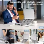 Adjustable Portable Laptop Aluminum Stand, Compatible with MacBook Air Pro Dell HP Lenovo 9-17 Inch
