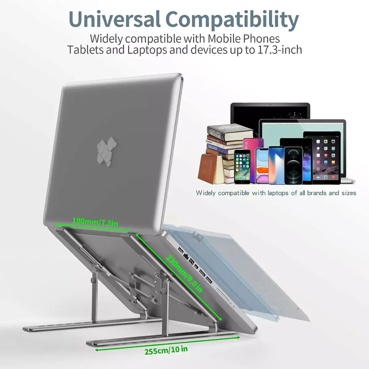 Adjustable Portable Laptop Aluminum Stand, Compatible with MacBook Air Pro Dell HP Lenovo 9-17 Inch