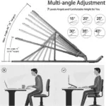 Adjustable Portable Laptop Aluminum Stand, Compatible with MacBook Air Pro Dell HP Lenovo 9-17 Inch