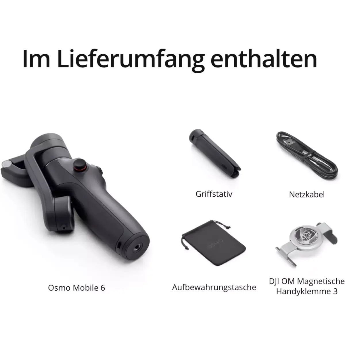 DJI Osmo Mobile 6 Gimbal Stabilizer for Smartphones, 3-Axis Phone Gimbal, Built-In Extension Rod, Object Tracking