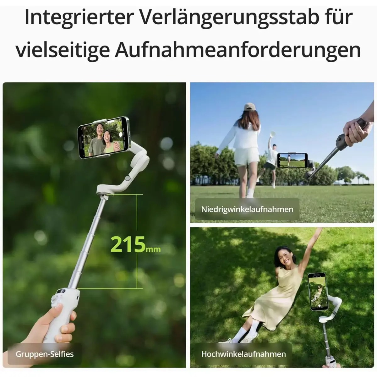 DJI Osmo Mobile 6 Gimbal Stabilizer for Smartphones, 3-Axis Phone Gimbal, Built-In Extension Rod, Object Tracking