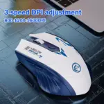 Dual Mode Wireless, Bluetooth Rechargeable Gaming Mouse - Optical Sensor 1600 DPI (Black)