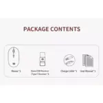 E100 Wireless Rechargeable Mouse - Optical Sensor 1600 DPI - Polling Rate 500Hz - Silent Clicks (Black)