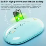 E100 Wireless Rechargeable Mouse - Optical Sensor 1600 DPI - Polling Rate 500Hz - Silent Clicks (Black)