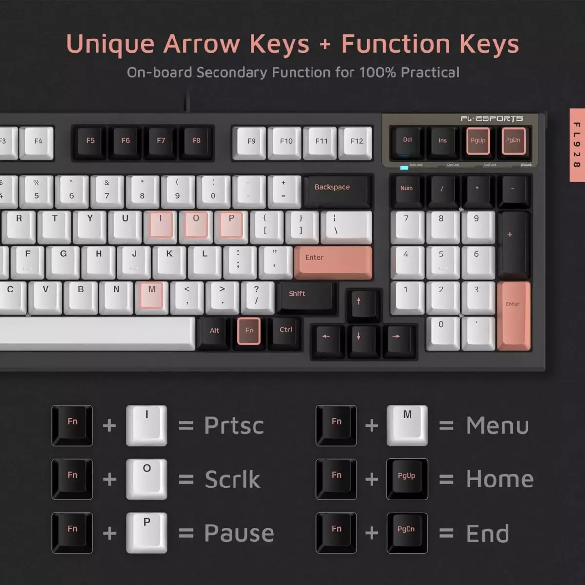 FL ESPORTS FL980 96%  RGB Gaming Mechanical Keyboard  Hot Swappable Kailh Box Red Switch - Programmable, Durable PBT Keycaps (Olivia)
