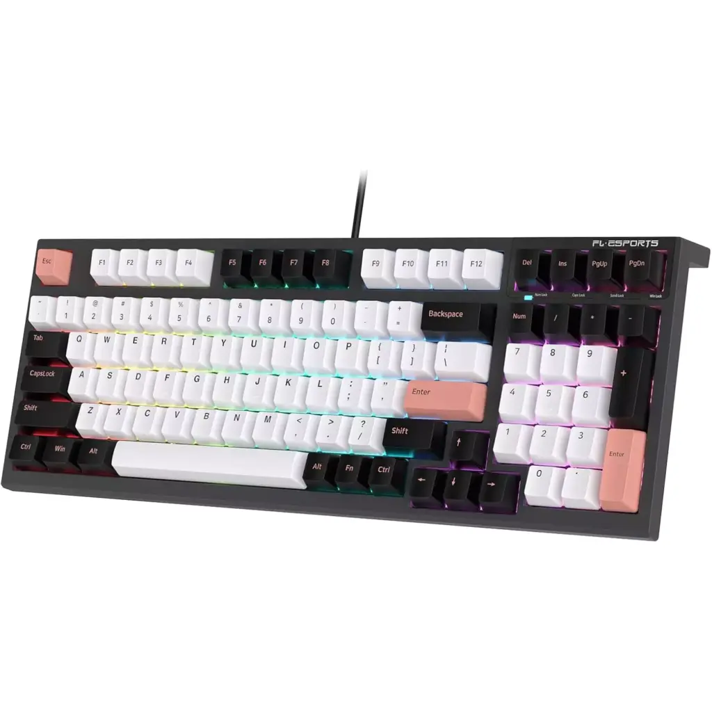 FL ESPORTS FL980 96% RGB Gaming Mechanical Keyboard Hot Swappable Kailh Box Red Switch - Programmable, Durable PBT Keycaps (Olivia)