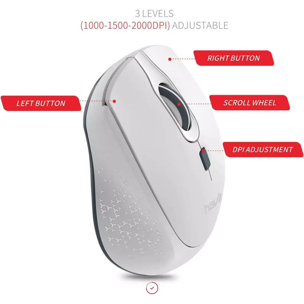 HAVIT Wireless Mouse Optical Sesnor 2,000 DPI