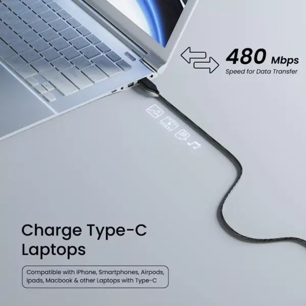 KUXI KX87 moulder fast charging and data transmittion cable (5a - 100w - 1.2m), usb-atype-c to lightningtype-c