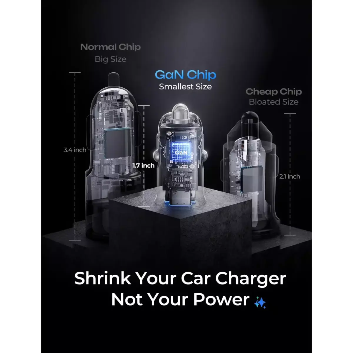 LISEN Car Charger Fast Charging [80W+18W GaN] [Mini Metal] for iPhone 16 Pro Max MacBook Air iPad2024 Samsung Galaxy S24 S23