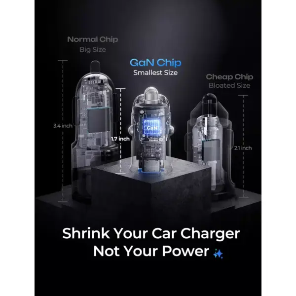LISEN Car Charger Fast Charging [80W+18W GaN] [Mini Metal] for iPhone 16 Pro Max MacBook Air iPad2024 Samsung Galaxy S24 S23