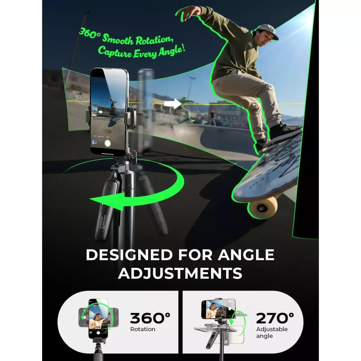 LISEN Selfie Stick Tripod 30-170 CM with Remote, All in One 360 Rotation for VloggingTikTokPhoto, for iPhone 16 15 Pro Max Samsung Galaxy S25 Ultra