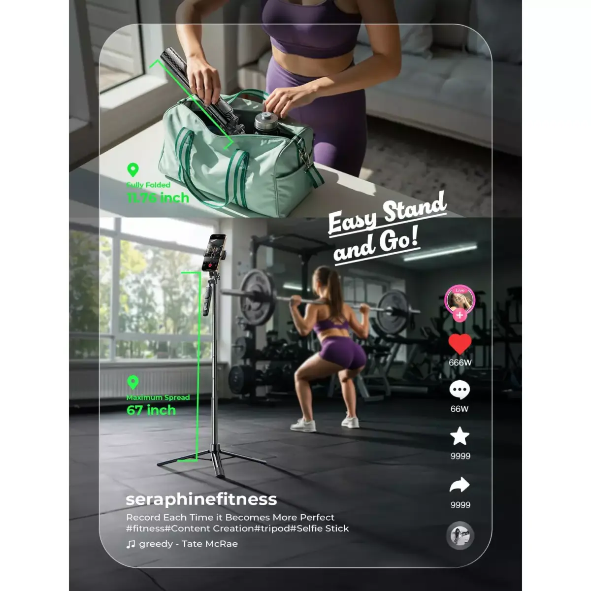 LISEN Selfie Stick Tripod 30-170 CM with Remote, All in One 360 Rotation for VloggingTikTokPhoto, for iPhone 16 15 Pro Max Samsung Galaxy S25 Ultra