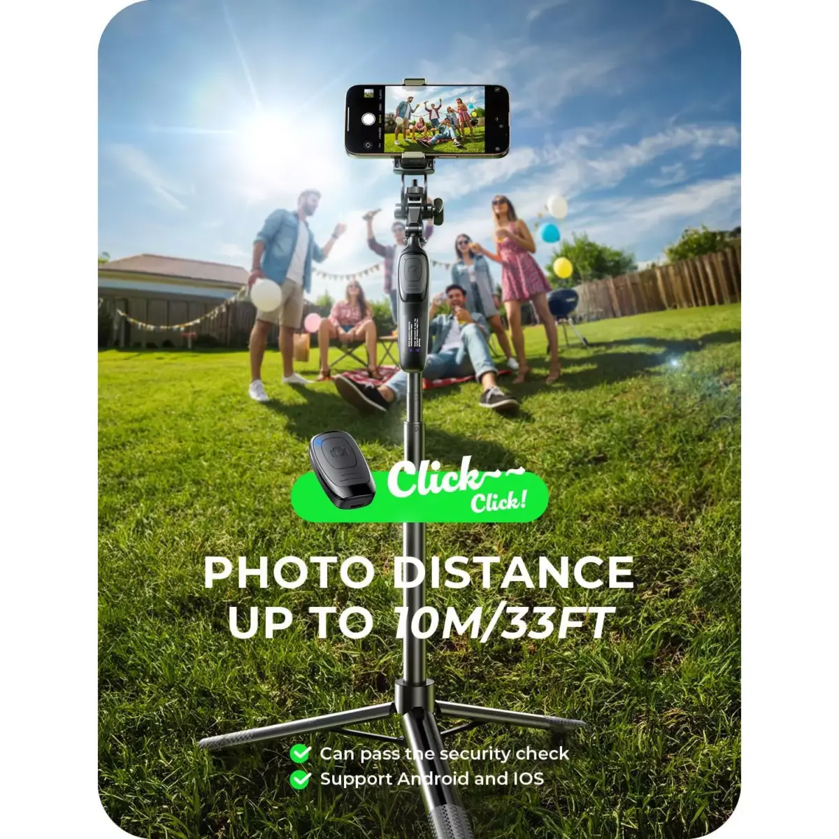 LISEN Selfie Stick Tripod 30-170 CM with Remote, All in One 360 Rotation for VloggingTikTokPhoto, for iPhone 16 15 Pro Max Samsung Galaxy S25 Ultra