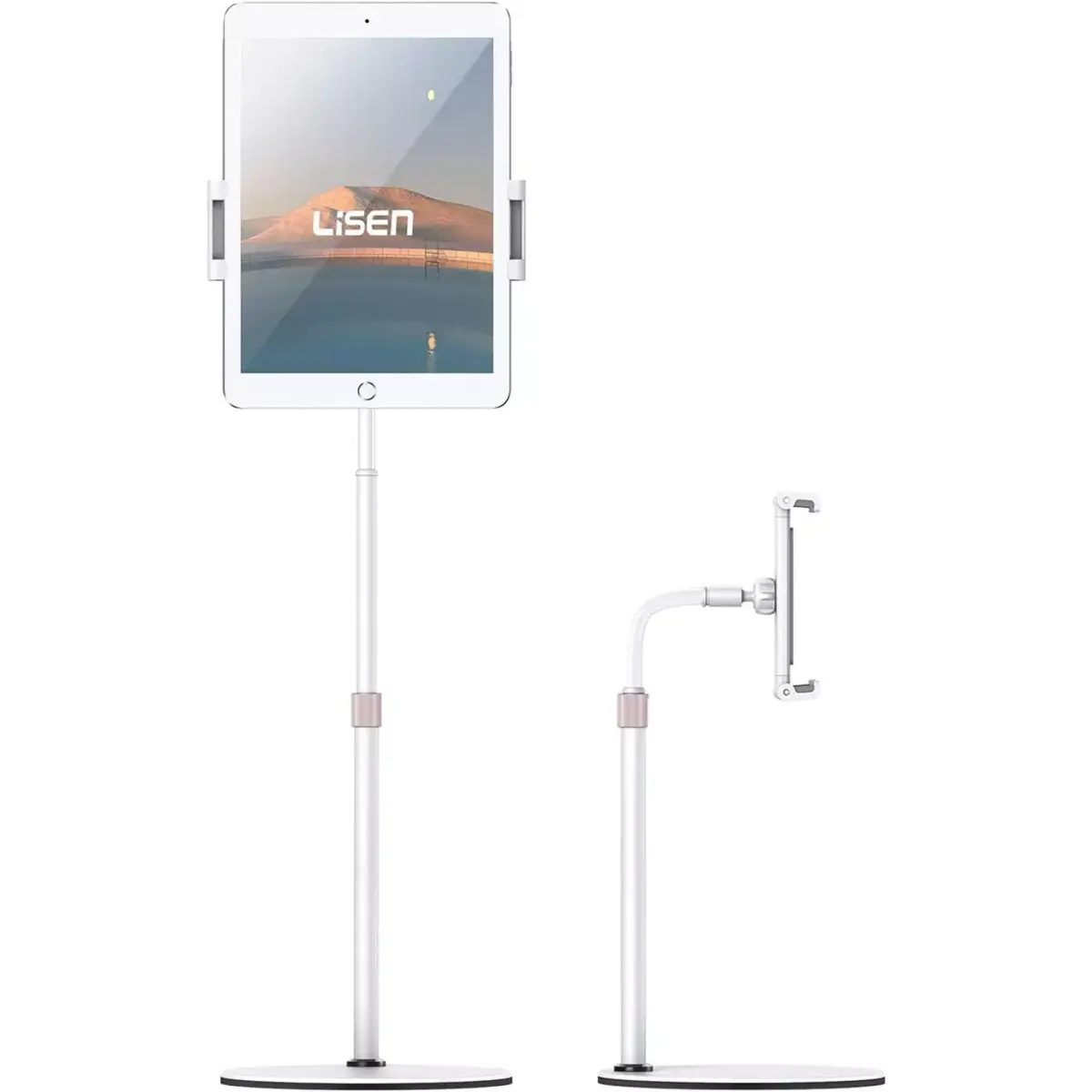 LISEN Tablet Stand Tablet Holder, Adjustable iPad Stands for Desk, Stand for iPad Thick Case Friendly iPad Stand Holder Compatible with(4.7-13) Tablets, Phones