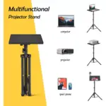 Laptop Tripod Projector Stand Adjustable Height 22 to 47 Inch, Projector Tripod Stand