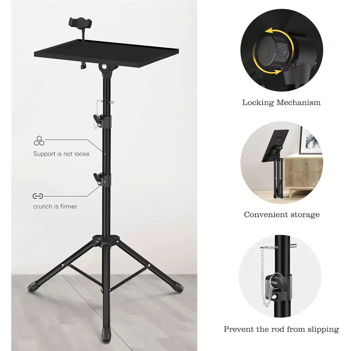 Laptop Tripod Projector Stand Adjustable Height 22 to 47 Inch, Projector Tripod Stand