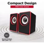 LeerFei N7 Desktop Speakers 6W - 2.0 Channel Stereo - USB Powered + 3.5mm Cable
