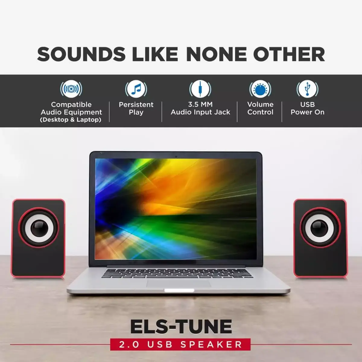 LeerFei N7 Desktop Speakers 6W - 2.0 Channel Stereo - USB Powered + 3.5mm Cable