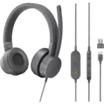 Lenovo Go Wired ANC Headset - USB-C Headphones - Active Noise Cancelling - Rotatable Boom Mic - Certified for Microsoft Teams