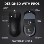 Logitech G PRO X SUPERLIGHT 2 Wireless Gaming Mouse, 60g Pro-Grade with 5 Programmable Buttons, 44k DPI Sensor, 8kHz Report Rate