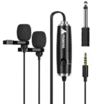 MAONO AU-201 Dual Omnidirectional Lavalier Condenser Microphone 6 Meter Cable