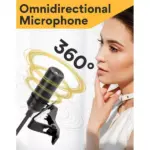 MAONO AU-201 Dual Omnidirectional Lavalier Condenser Microphone 6 Meter Cable
