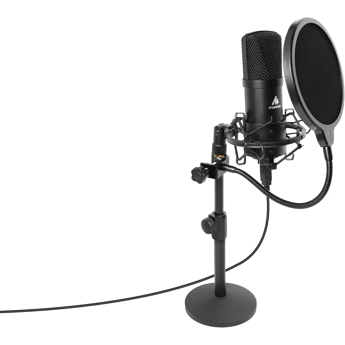 MAONO AU-A04TC Studio Table Top Microphone Kit including Pop Filter and Flight Case