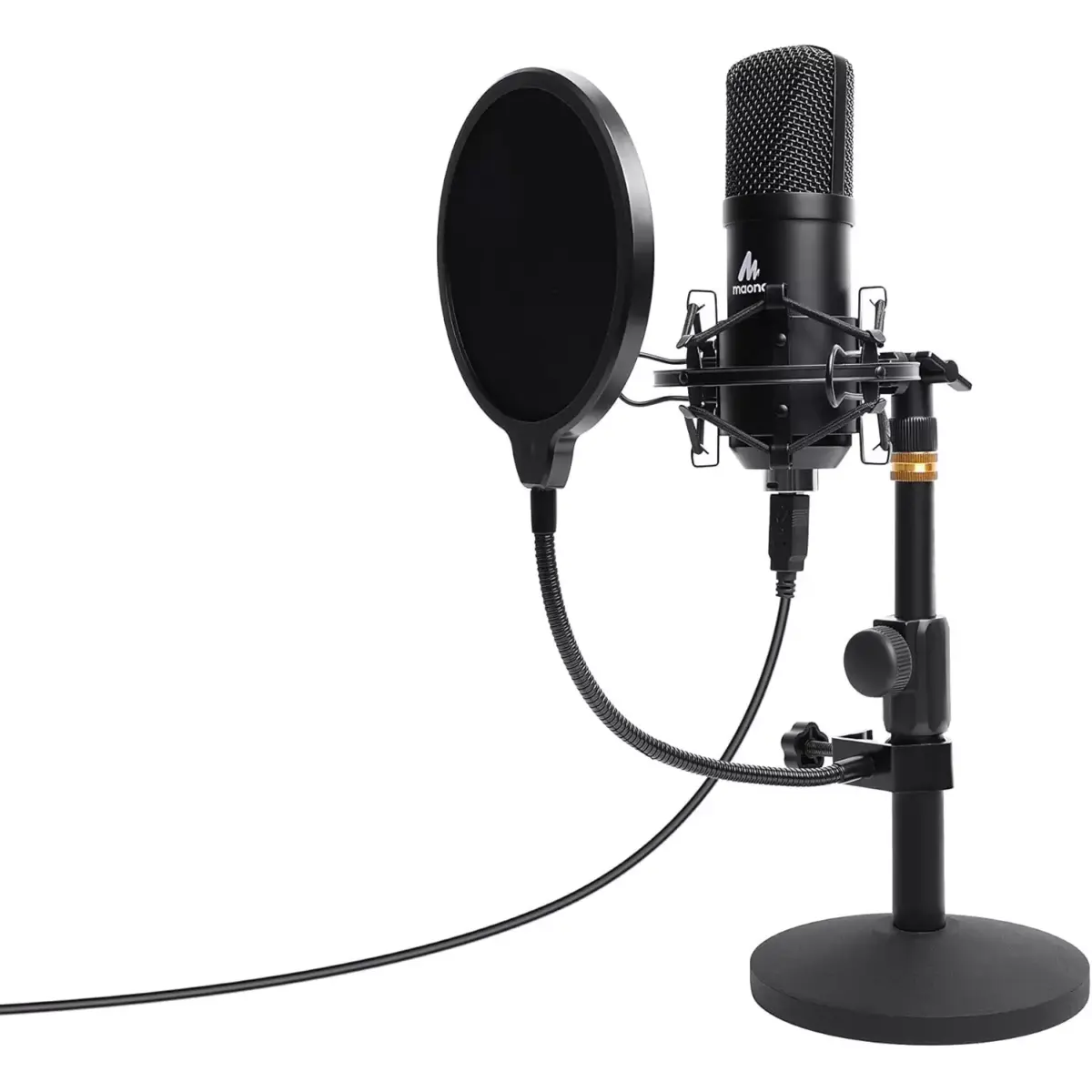 MAONO AU-A04TC Studio Table Top Microphone Kit including Pop Filter and Flight Case