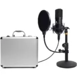 MAONO AU-A04TC Studio Table Top Microphone Kit including Pop Filter and Flight Case