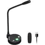 MAONO AU-GM10 USB Condenser Unidirectional Gooseneck Microphone, with Touch-Key Mute and Volume Control, Headphone Jack