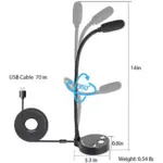 MAONO AU-GM10 USB Condenser Unidirectional Gooseneck Microphone, with Touch-Key Mute and Volume Control, Headphone Jack