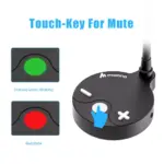 MAONO AU-GM10 USB Condenser Unidirectional Gooseneck Microphone, with Touch-Key Mute and Volume Control, Headphone Jack