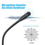 MAONO AU-GM10 USB Condenser Unidirectional Gooseneck Microphone, with Touch-Key Mute and Volume Control, Headphone Jack