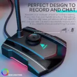 MAONO AU-GM30 USB Computer Microphone Omnidirectional Gooseneck Condenser with Mute Button, Gain Adjustment and Headphone Jack