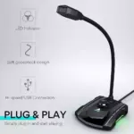 MAONO AU-GM30 USB Computer Microphone Omnidirectional Gooseneck Condenser with Mute Button, Gain Adjustment and Headphone Jack