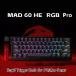 Madlions MAD 60 HE Flagship Gaming Mechanical Keyboard - Amber pro Magnetic Hall Effect Switch - 8000 Hz Polling Rate - Scan Rate 128K - Latency 0.1ms - Rapid Trigger Mode (Black)