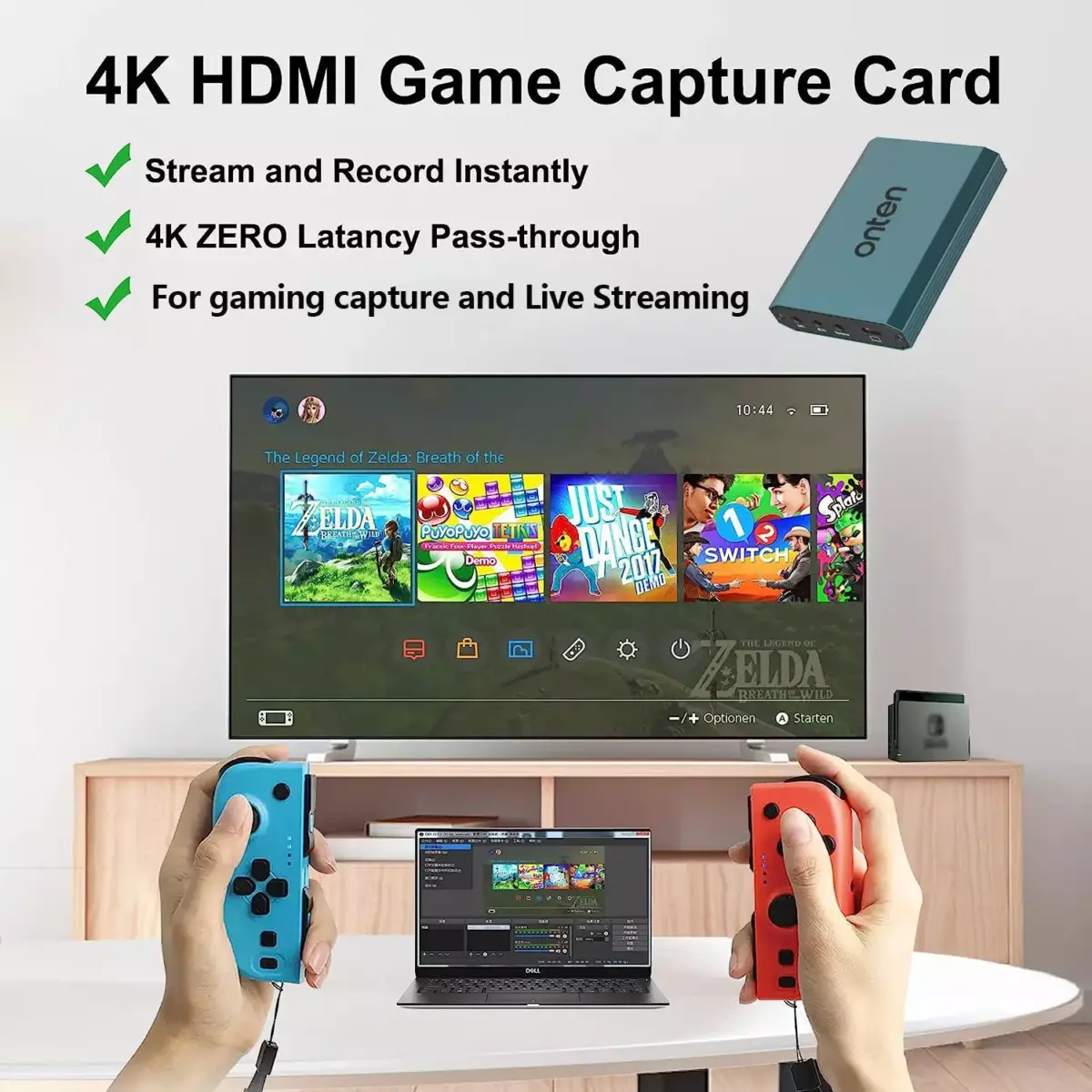 ONTEN 4K Audio Video Capture Card 4K@30Hz