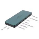 ONTEN 9188s USB-C Docking Station 9-in-1, VGA 1080P@60Hz, Displayport 4K, HDMI 4K, 3.5MM Jack, RJ45 1000M, USB 3.0 X2, USB-C Data, USB-C PD 3.0 @100W