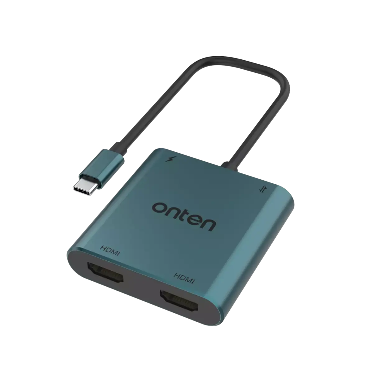 ONTEN USB C HUB 4 in 1, 2X HDMI 4K@60Hz , 1X USB 3.0 5Gbps, 1X Type C PD 60W