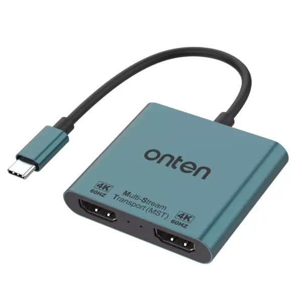 ONTEN USB C to Dual HDMI adpater 4K@60HZ. USB Type c to Dual Monitor MST Converter.Compatible with thunderbolt3/4 MacBook Pro/Air, iPad Pro and More