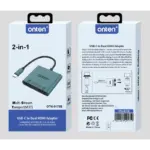 ONTEN USB C to Dual HDMI adpater 4K@60HZ. USB Type c to Dual Monitor MST Converter.Compatible with thunderbolt3/4 MacBook Pro/Air, iPad Pro and More