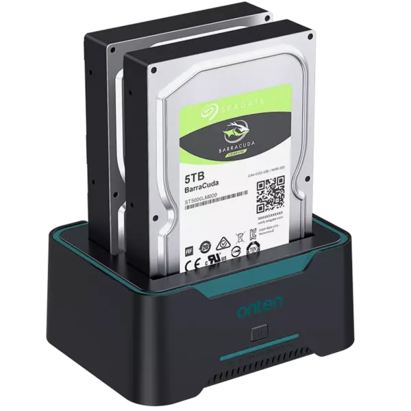 Onten UHD6 Dual Bay External HDD/SSD Enclosure 2.5/3.5 inch MAX 2x16TB