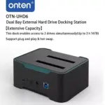 Onten UHD6 Dual Bay External HDD/SSD Enclosure 2.5/3.5 inch MAX 2x16TB