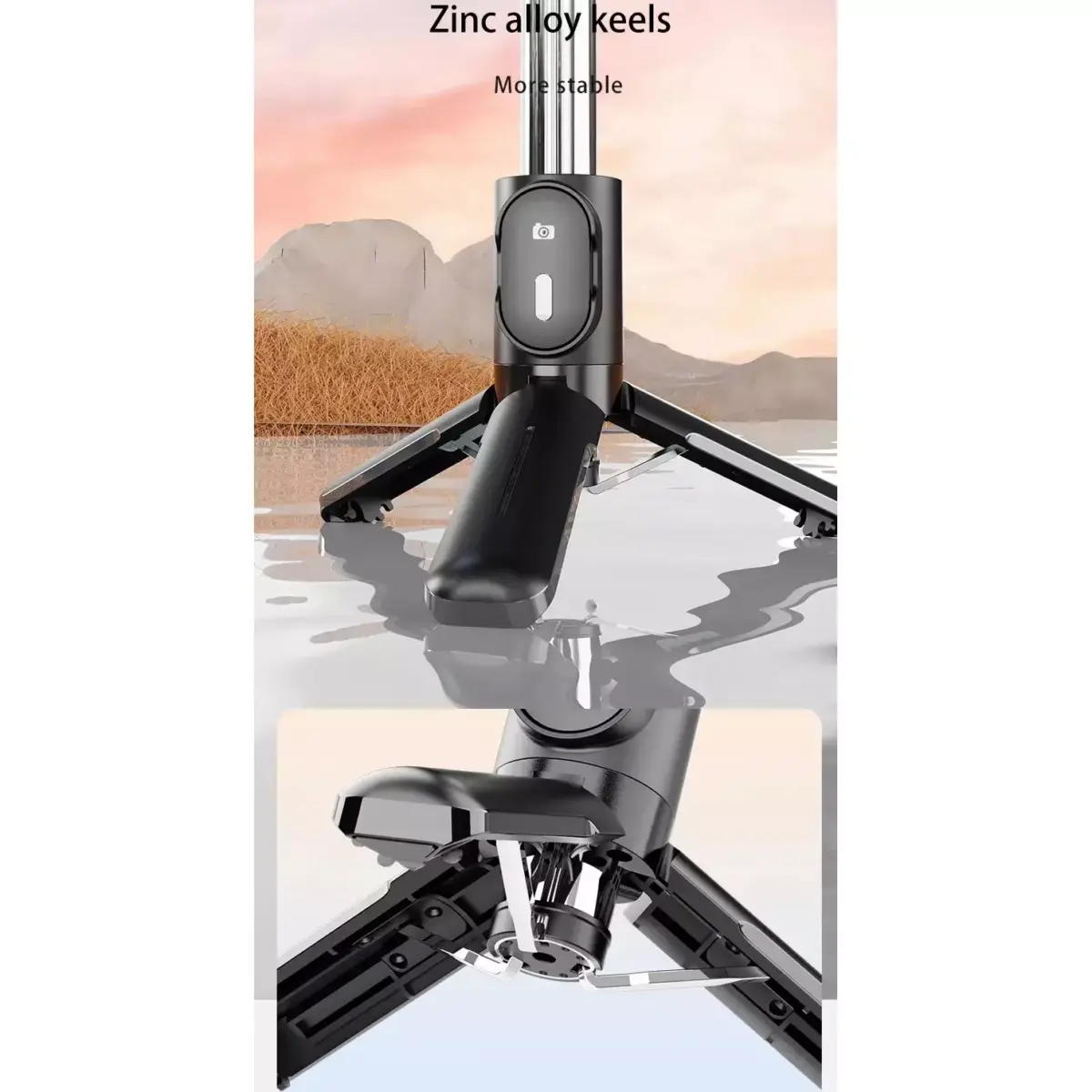 P08Y Pro (MagSafe) Mini Magnetic Selfie Stick Bluetooth Remote Tripod Stabilizer with Remote Control for Smart Phones 16-72CM