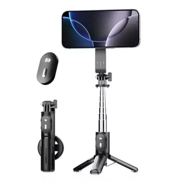P08Y Pro (MagSafe) Mini Magnetic Selfie Stick Bluetooth Remote Tripod Stabilizer with Remote Control for Smart Phones 16-72CM