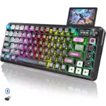 REDRAGON K708MC FLEKACT PRO RGB Gaming Mechanical Keyboard, BT/2.4Ghz/Wired 3-Mode, Leopard L Switch Linear (Plasma Arc)