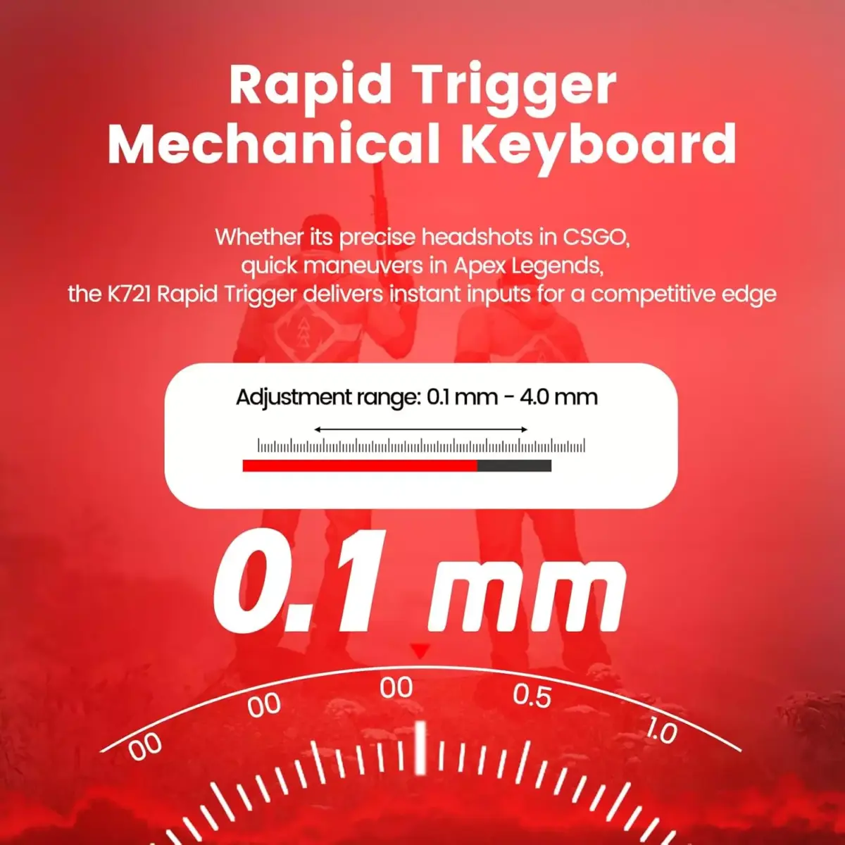 Redragon K721 Rapid Trigger 8K Hz RGB Mechanical Keyboard, Gasket Mounted Volume Knob, Support Web & Client Driver, Magnetic Switch Fast Adjustable Actuation
