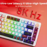 Redragon K721 Rapid Trigger 8K Hz RGB Mechanical Keyboard, Gasket Mounted Volume Knob, Support Web & Client Driver, Magnetic Switch Fast Adjustable Actuation