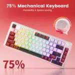 Redragon K721 Rapid Trigger 8K Hz RGB Mechanical Keyboard, Gasket Mounted Volume Knob, Support Web & Client Driver, Magnetic Switch Fast Adjustable Actuation