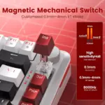 Redragon K721 Rapid Trigger 8K Hz RGB Mechanical Keyboard, Gasket Mounted Volume Knob, Support Web & Client Driver, Magnetic Switch Fast Adjustable Actuation